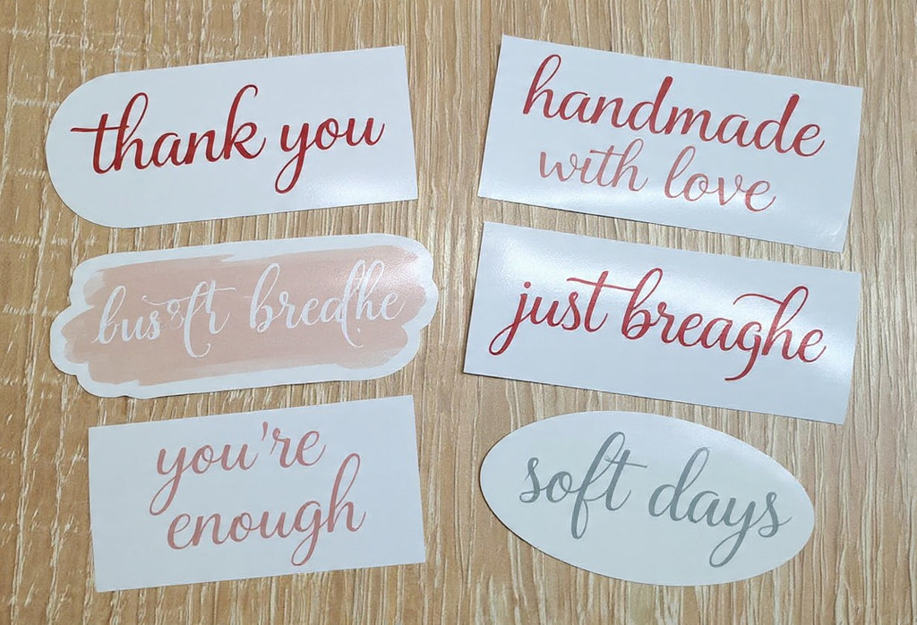Handwritten Calligraphy Vinyl Stickers