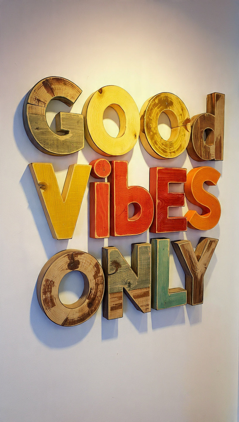 Large 3D Wood Sign Custom Laser Wooden Letters Wall Decorative